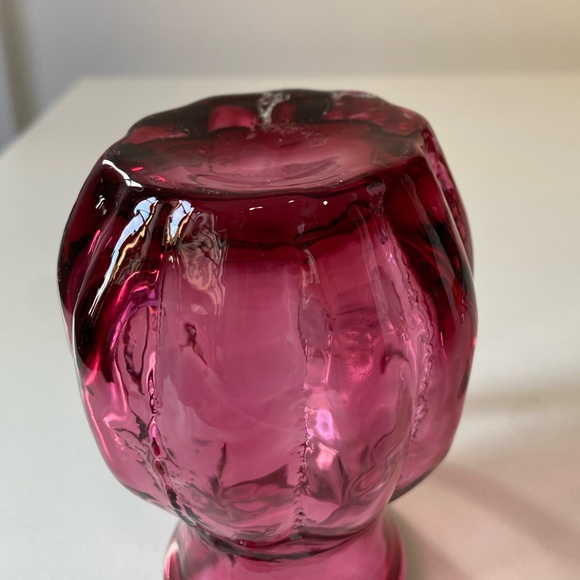 Vintage Pilgrim Glass Quincy Cranberry Miniature Pitcher - Hand Blown 4” - Picture 5 of 9